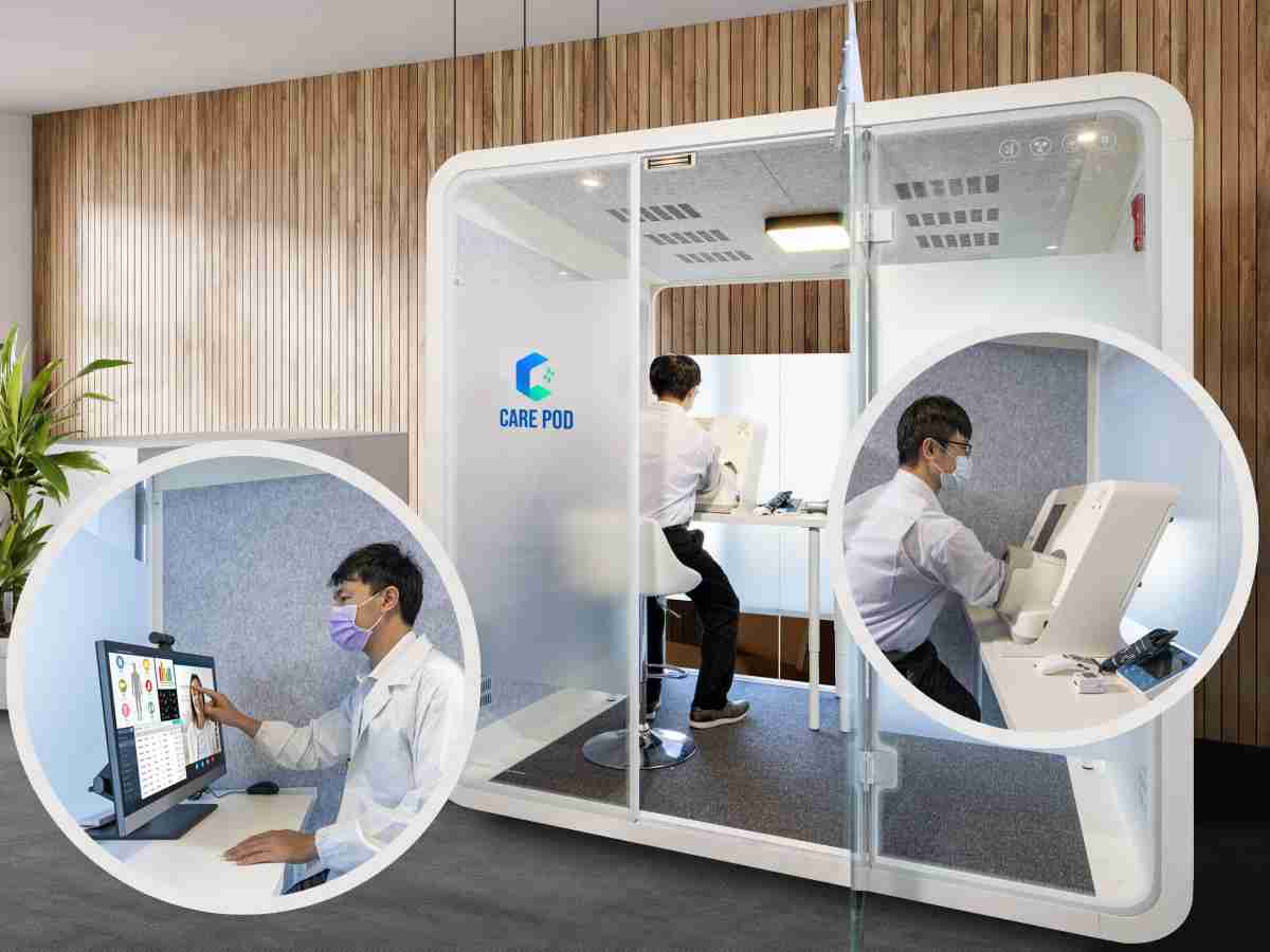 达擎于医疗科技展中展出＂远距诊疗舱＂，，，以因应医疗数字化及社会高龄化趋势下、、、、复诊及慢性病患等族群对于远距看诊需求逐渐升高所推出的创新整合方案。。。。多功能合一、、、高隐私性的远距诊疗舱可根据病患端与医师端的不同需求，，提供弹性化及客制化功能，，节省医生和病患的精力及时间